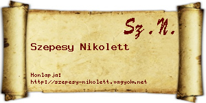 Szepesy Nikolett névjegykártya